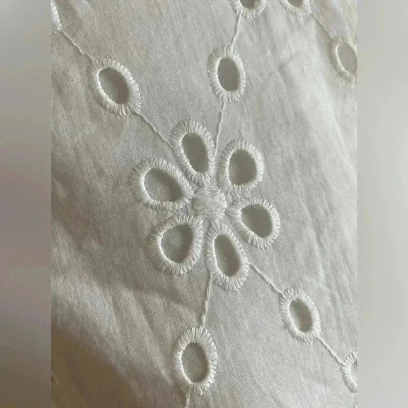 J. Crew -White Floral Eyelet Ruffle Midi Dress Size 12 NWT - Picture 6 of 15